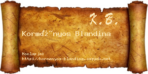 Kormányos Blandina névjegykártya