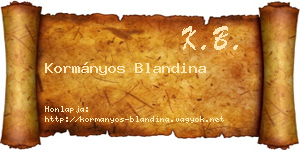 Kormányos Blandina névjegykártya