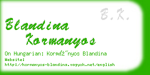 blandina kormanyos business card
